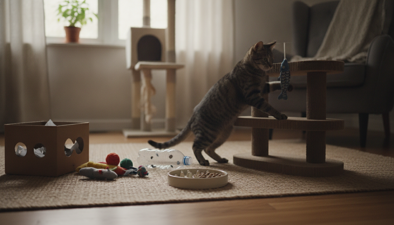 Cat Enrichment: Simple Toys, Food Games & Climbing